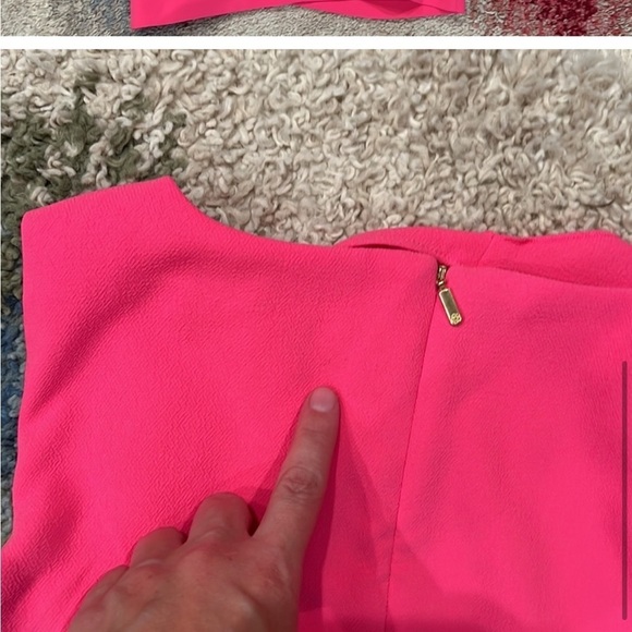NWT hot / neon / bright pink dress with ruffle sleeve - Picture 6 of 7